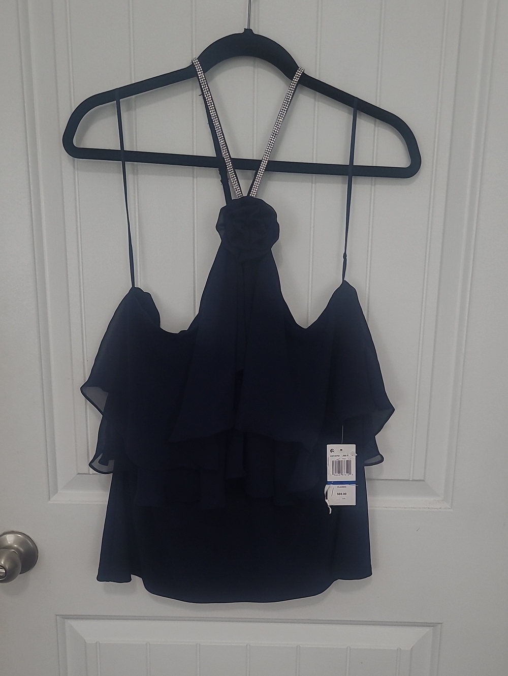 MSK Navy Sleeveless Top with Logo Tag